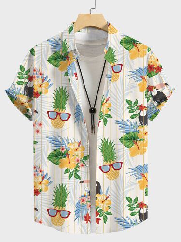 Chemises de vacances hawaïennes à revers à rayures tropicaless - ChArmkpR - Modalova
