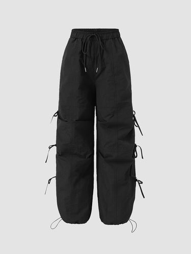 Pantalon uni avec poche à la taille et cordon de serrage - RINSTA - Modalova