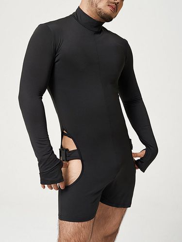 Mens Cutout High Neck Long Sleeve Boxer Jumpsuit - INCERUN - Modalova