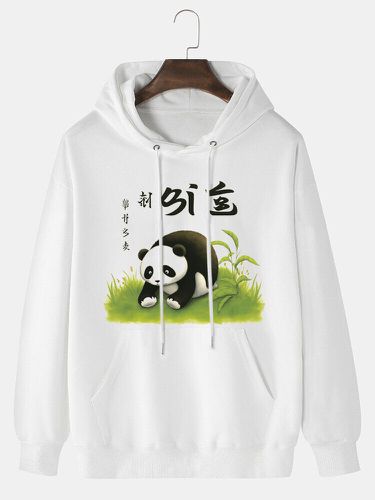 Sweat à capuche avec cordon de serrage, joli imprimé Panda, poche kangourou, hiver - ChArmkpR - Modalova