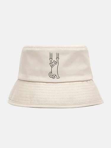 Unisex Cotton Cloth Funny Cat Pattern Casual Ourdoor Sunshade Foldable Flat Caps Bucket Hats - Collrown - Modalova