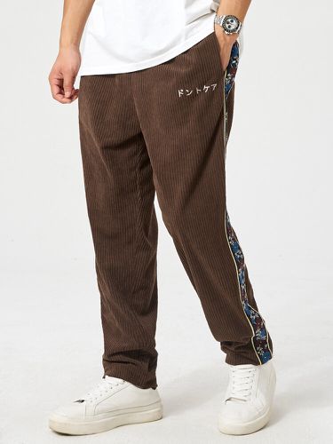 Pantalon en velours côtelé avec patchwork brodé sur le côté - ChArmkpR - Modalova