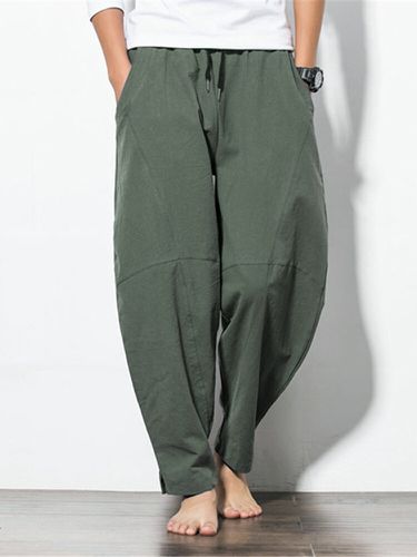 Pantalon bouffant décontracté ample en 100% coton en couleur pure à jambes larges - ChArmkpR - Modalova