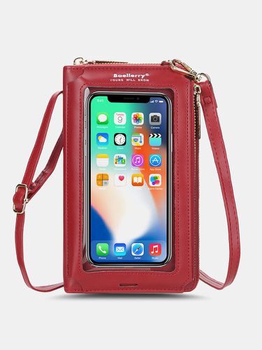 Inch Touch Screen Crossbody Phone Bag Faux Leather Large Capacity Multi-Pocket Clutch Bag Card Bag - Brenice - Modalova