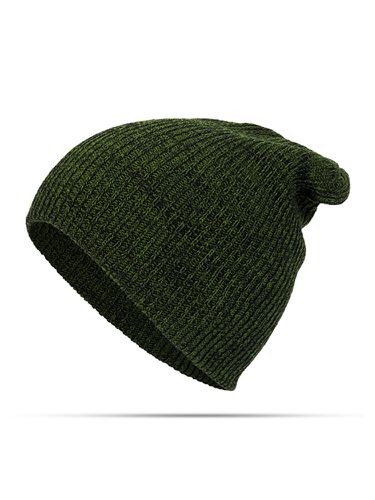 S hommes solide laine tricot bonnet bonnet protection de l'oreille coupe-vent mode chaud chapeau - Newchic - Modalova