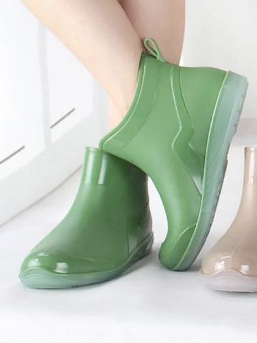 S Brief Comfy Antidérapant Imperméable Soft Slip On Solid Color Flat Rain Boots - Newchic - Modalova