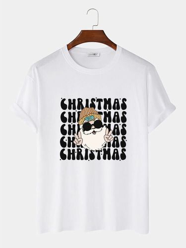 T-shirts à manches courtes imprimés de lettres de père Noël de dessin animé de Noëls hiver - ChArmkpR - Modalova
