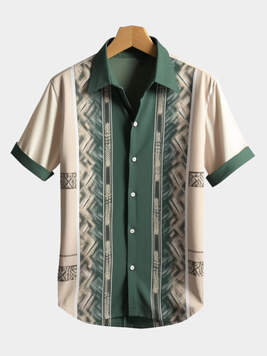 Chemises à manches courtes boutonnées à imprimé vintages - Newchic - Modalova
