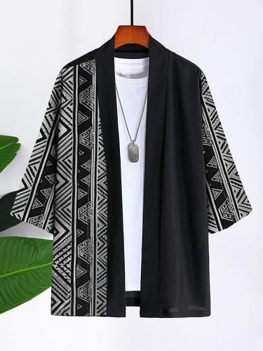 Kimono ample à manches 3/4 à motif géométrique vintage - ChArmkpR - Modalova
