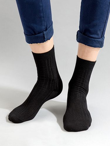 Pairs Men Cotton Solid Color Simple Sweat-absorbent Deodorant Warmth Socks - Newchic - Modalova