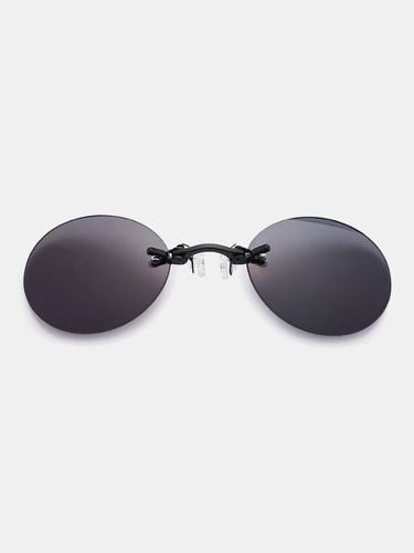 Mens Vintage Mini Personality Metal Clip Nose Sunglasses Vogue Travel Round Sunglasses - Newchic - Modalova