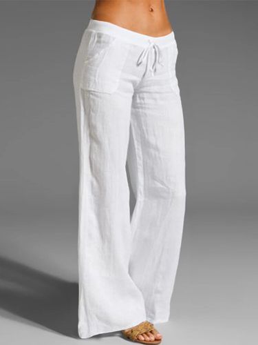 Pantalon à jambe large avec poche à la taille et cordon de serrage - Celmia - Modalova