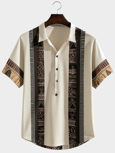Chemises de golf à manches courtes à demi-bouton à motif ethniques - Newchic - Modalova