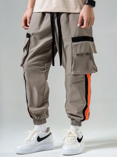 Pantalon cargo ample avec poche à rabat et cordon de serrages - Newchic - Modalova
