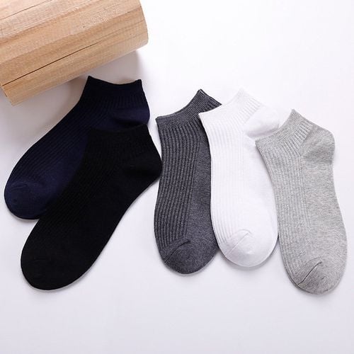 Boat Socks Breathable Double Needle Men's Socks Wild Solid Color Socks Cotton Sweat Socks - Newchic - Modalova