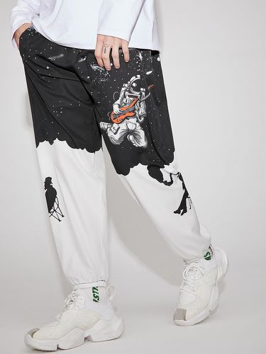 Pantalon de jogging à cordon de serrages Galaxy Astronaut Print Street - Newchic - Modalova