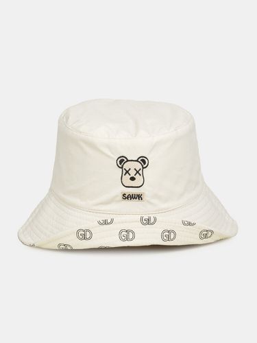 Unisexe double face pur coton extérieur décontracté mignon ours pêcheur chapeau voyage crème solaire seau chapeau - Newchic - Modalova