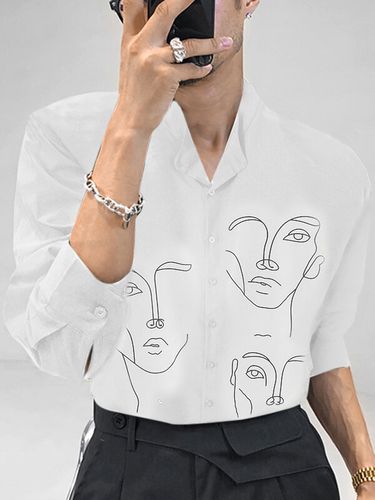 Chemises à manches longues à imprimé visage abstraits - INCERUN - Modalova