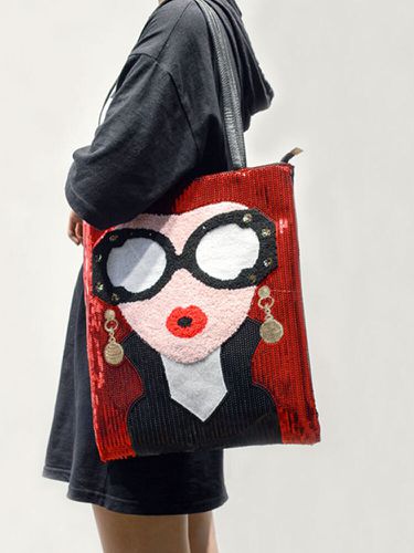 Women's Fashion Color Sequins Large Capacity Shoulder Bag Tote Bag - Newchic - Modalova