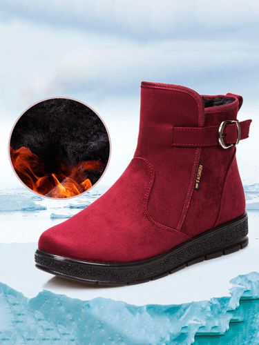 S Chaussures D'hiver Fausse Fourrure Chaud Zip Coton Neige Bottines - Newchic - Modalova