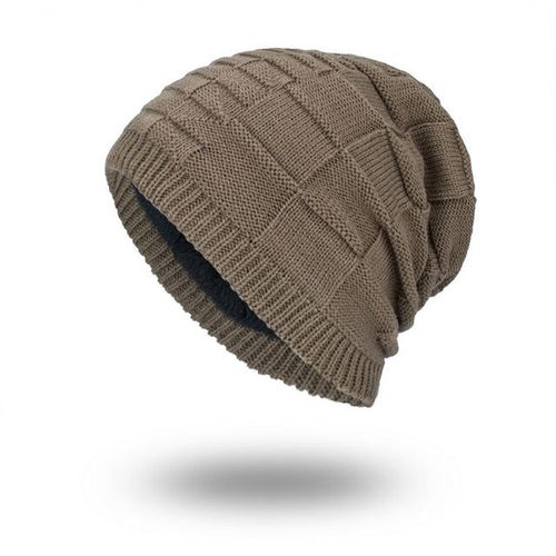 Bonnet en laine tricoté saison Plus Chapeau de plein air chaud monochrome à tête carrée - Newchic - Modalova