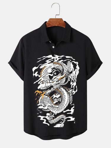 Chemises à manches courtes boutonnées à revers imprimé dragons hiver - ChArmkpR - Modalova