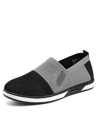 Men Sport Kintted Fabric Comfy Breathable Slip On Casual Walking Sneakers - Newchic - Modalova