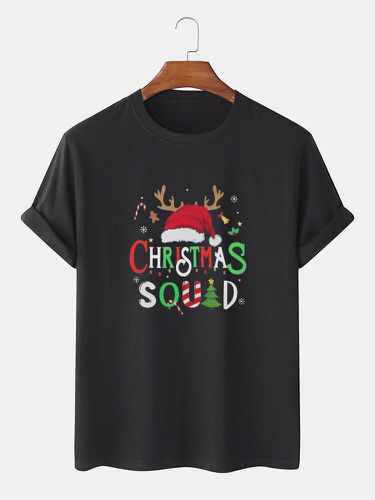 T-shirts à manches courtes et col ronds avec lettres de Noël imprimées - ChArmkpR - Modalova