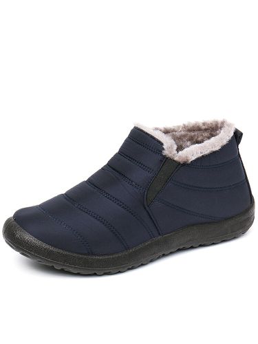 Men Waterproof Fabric Plush Lining Slip On Casual Ankle Boots - Newchic - Modalova