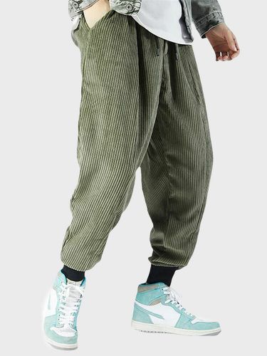 Pantalon en velours côtelés, ample, décontracté, avec cordon de serrage, taille, hiver - ChArmkpR - Modalova
