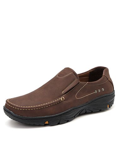 Men Micorfiber Leather Non Slip Slip On Outdoor Casual Shoes - Menico - Modalova