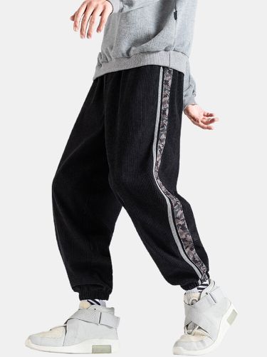 Pantalon de jogging décontracté en velours côtelé à motif camouflages - Newchic - Modalova
