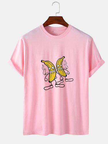 T-shirt à manches courtes 100% coton avec motif banane drôle - Newchic - Modalova