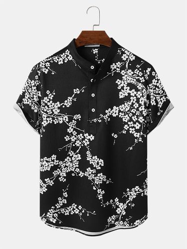Chemises Henley à manches courtes à imprimé floral monochromes - ChArmkpR - Modalova