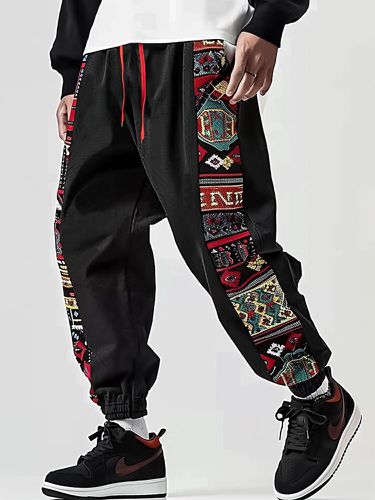 Pantalon à taille avec cordon de serrage à motif ethniques - Newchic - Modalova