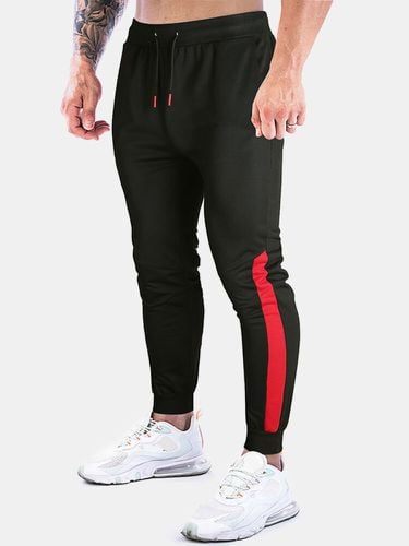 Pantalon de jogging à cordon de serrages avec coutures latérales contrastées - Newchic - Modalova
