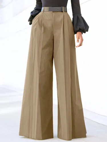 Pantalon plissé taille haute décontractés, jambes larges - VONDA - Modalova