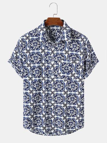 Chemises à manches courtes boutonnées à imprimé florals - Mensclo - Modalova