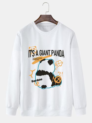 Sweat-shirt à col ras du cous, dessin animé Panda, lettres imprimées - ChArmkpR - Modalova