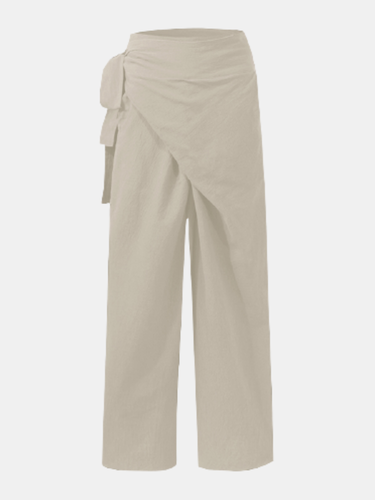 Pantalon à pinces taille Plus asymétrique nouée avec poches - Celmia - Modalova