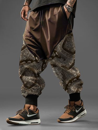 Pantalon ample à motif ethnique patchworks avec poches latérales - Newchic - Modalova