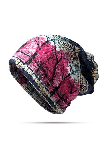 Bonnet Chaud Renforcé en Velours à Imprimé Coloré Chapeau Casual Style Bandeau Foulard Double Usage - Newchic - Modalova