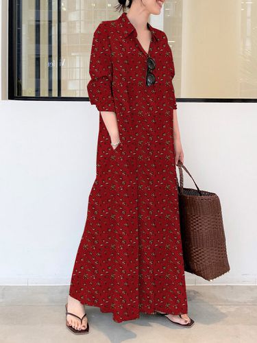 Floral Print Casual Dress With Pocket For Women - ZANZEA - Modalova