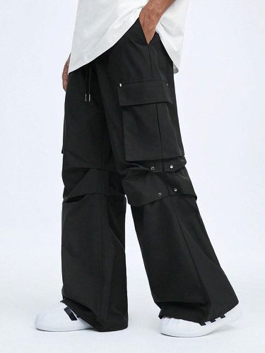 Pantalon ample à poche cargo solides avec cordon de serrage à la taille - Newchic - Modalova
