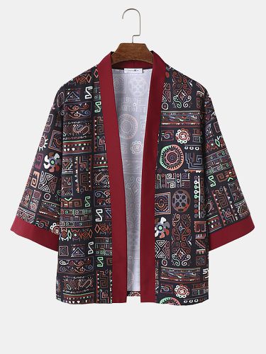 Kimono lâche à imprimé géométrique tribal ethniques - ChArmkpR - Modalova