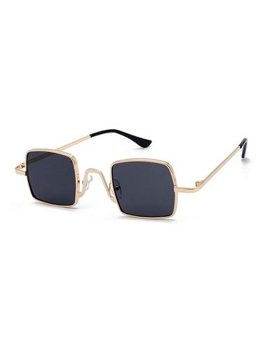 Unisex Vogue Vintage Anti-UV Metal Small Square Sunglasses Outdoor Travel Beach Sunglasses - Newchic - Modalova