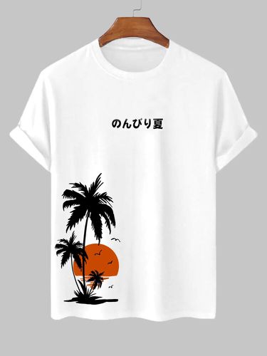 T-shirts à manches courtes de vacances hawaïennes à imprimé japonais de noix de cocos - ChArmkpR - Modalova