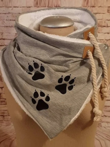 Écharpe imprimée de patte de chien de couleur unie épaisses - Newchic - Modalova