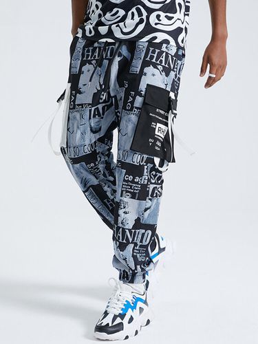 S Streetwear Hip Hop Lettre Imprimer Ruban Pantalon Cargo - KOYYE - Modalova
