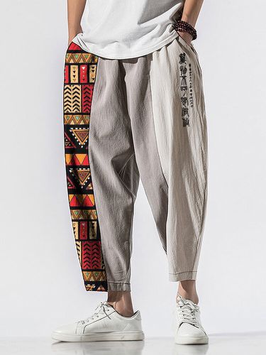 Pantalon en coton ample à motif géométrique ethniques - ChArmkpR - Modalova
